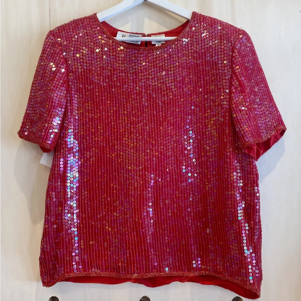 Vintage Red Sequin Top by Jeremy Scott